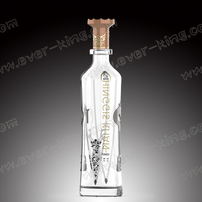 Aluminium Label Transparent 500ml Custom Glass Bottles