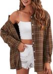 Women′s Flannel Plaid Shirts Button Down Regular Fit Long Sleeve Casual Shirts