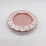 Pink Lace Dress Ceramic Bathroom Set / Soap Lotion Dispenser Set Dish Brush