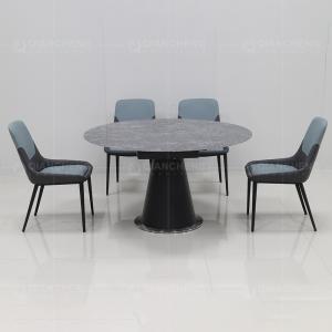 Quality Black Round 100kg Metal Leg Furniture Sintered Stone Extension Dining Table wholesale