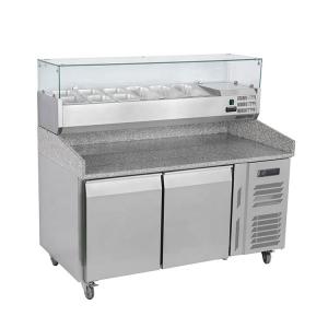 Quality Marble Top Refrigerated Pizza Prep Table 260L With Salad Bar wholesale