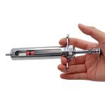 Copper 10ml Veterinary Metal Syringe Gun 13cm Animal Vaccination