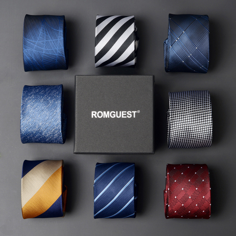 Solid Mens Skinny Ties for Wedding Suits Woven Silk Ties in Sophisticated Gift Box