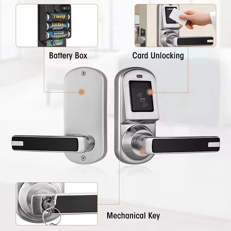Tuya Fingerprint Password Lock Single Latch Key Card Locks For Hotels
