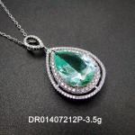 Women's Jewelry Pear Cutting Green Spinel Round White Cubic Zirconia 925
