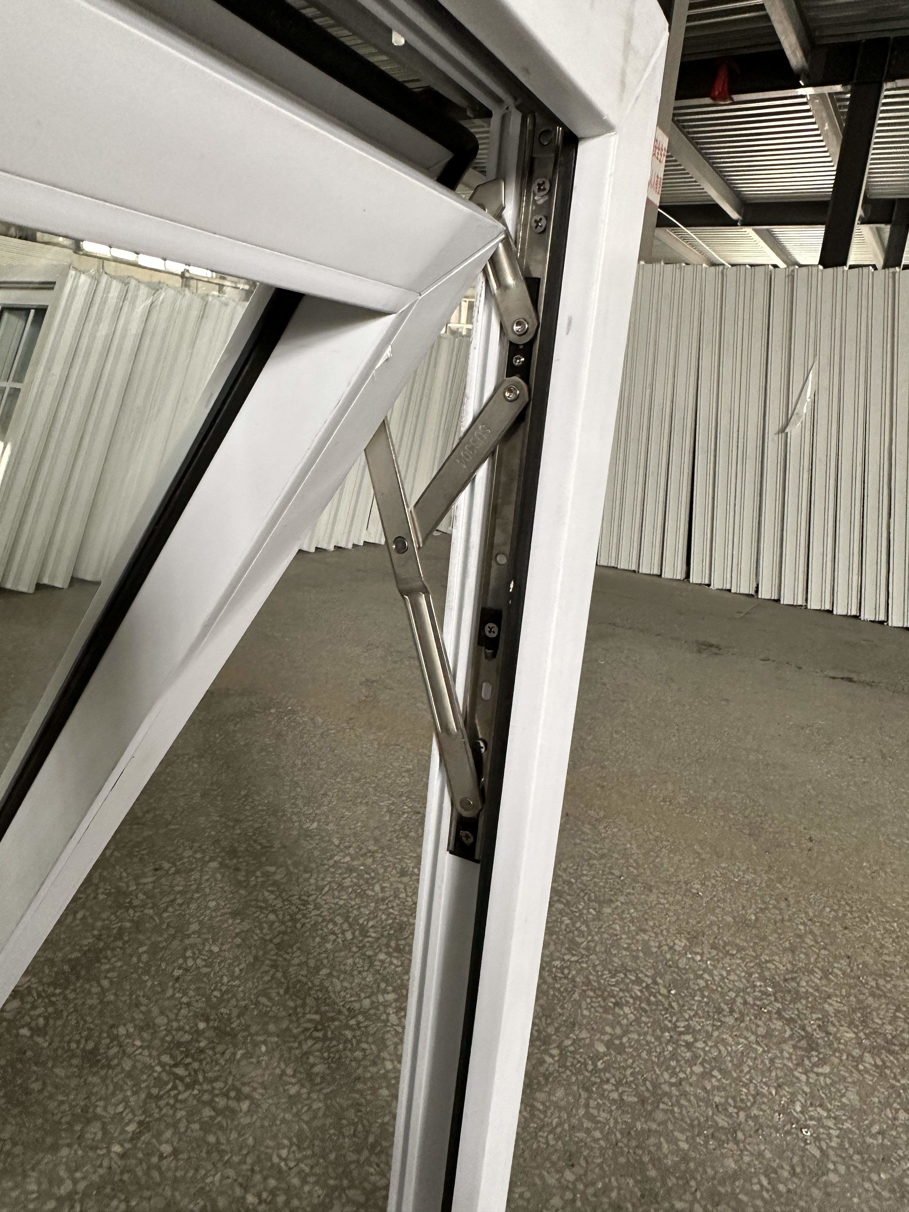 PVC Hurricane Impact Glass Windows White Double Glass Custom Awning Windows