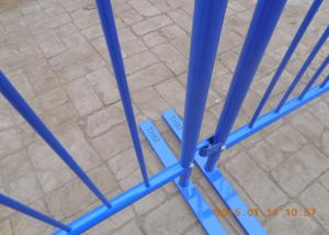 China Portable Crowd Control Barriers South Africa With Blue Color Coated Flat Leg on sale