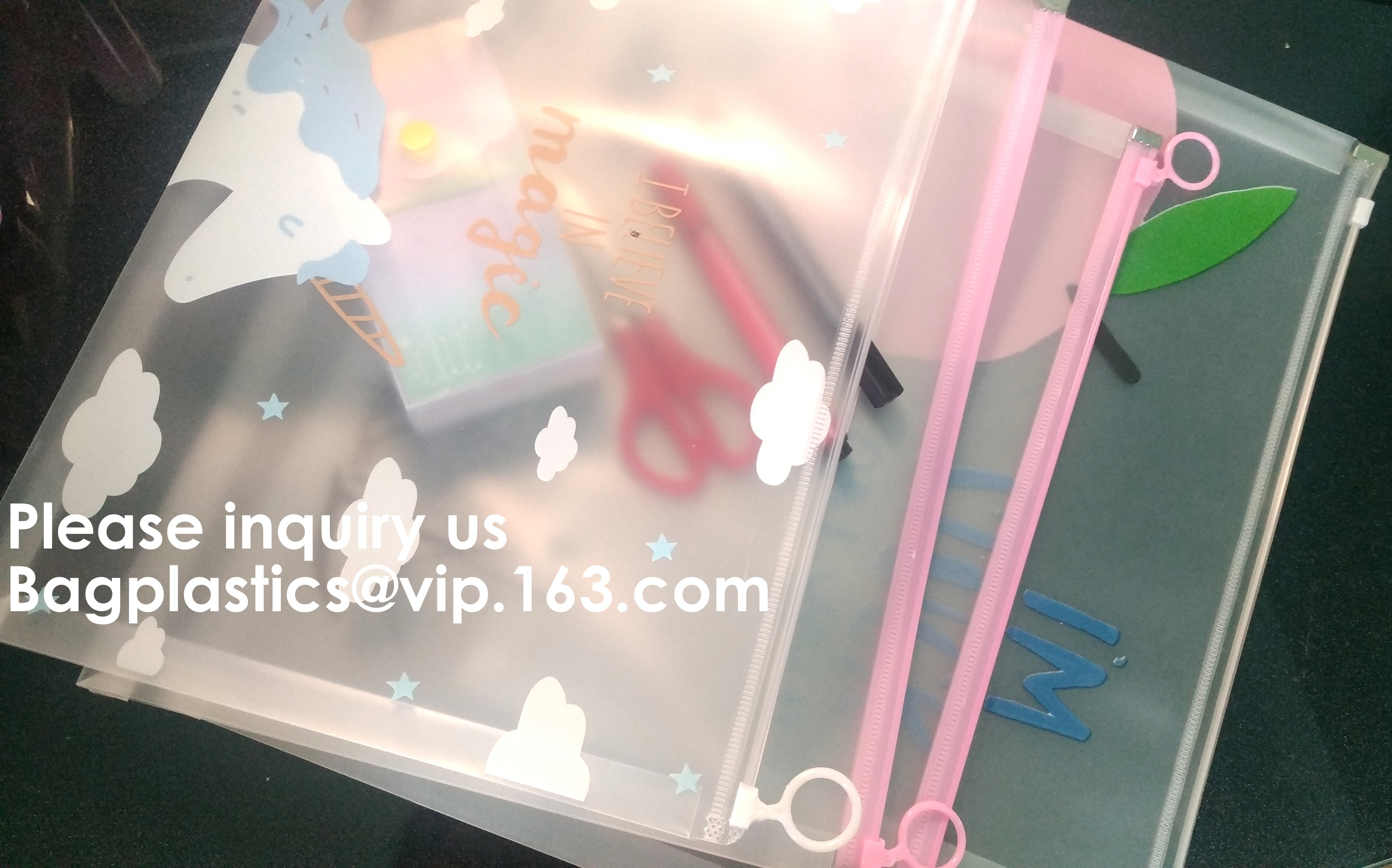 File Packing Bag With Zipper K Zipper File Bag PVC Document Plastic Bag,Zipper Pouch Zipper File Bags File Holders