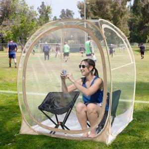 Quality 50*50*62''Inch Outdoor PVC Transparent Waterproof Single Layer Fiberglass Frame Pop Up Sports Tent With UV Protection wholesale