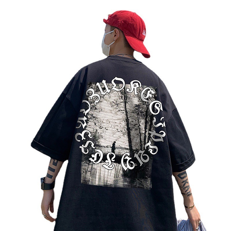Summer Men Shirts Casual Clothing 100% Cotton T Shirt Round Neck Short Sleeves Tshirt