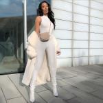 Sport Style Sleeveless Women Bodycon Jumpsuit O Neck Zipper Up
