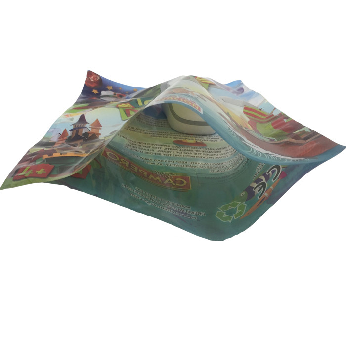 Free Samples Clear Window Heat Press Flap Plastic Bag for Toy Bag for Safe Children Products Custom Cartoon Printing