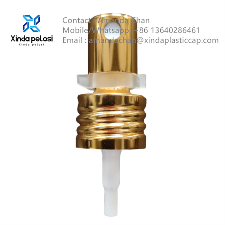 Gold Sliver Plastic Fragrance Pump Fine Mist Sprayer Pump For Cosmetic Bottle