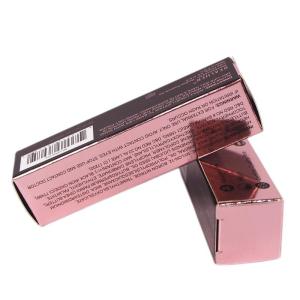 Quality Pink Custom Lipstick Boxes Glossy Lamination 375g Silver Card Paper Material, Cosmetic packaging and boxes wholesale