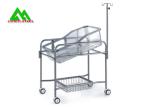 Stainless Steel Infant Hospital Bed , Ward Room Hospital Nursery Cribs Trolley