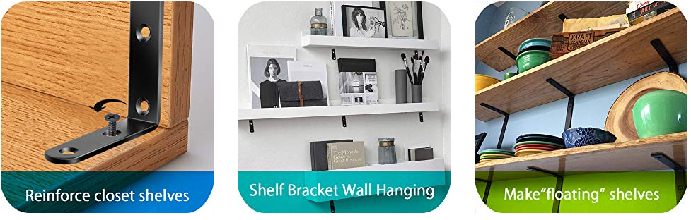 Stainless Steel 90 Degree Wall Mounted Floating Shelves Bracket for Decorative Shelf