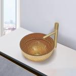 Crystal Glass Wash Basin In British Gold Color Bowl Shape Bathroom Countertop