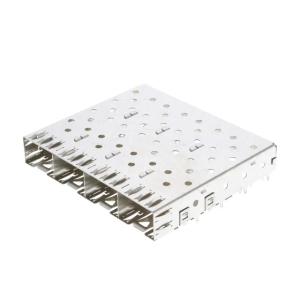 Quality 1658744-3 SFP 1X4 CAGE Assembly 4 Gb/s EMI Springs Through Hole Press-Fit Mount wholesale