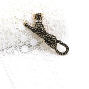 Quality Copper Material Leopard Brooch Pin With Diamond 5.5cm Size OEM ODM wholesale
