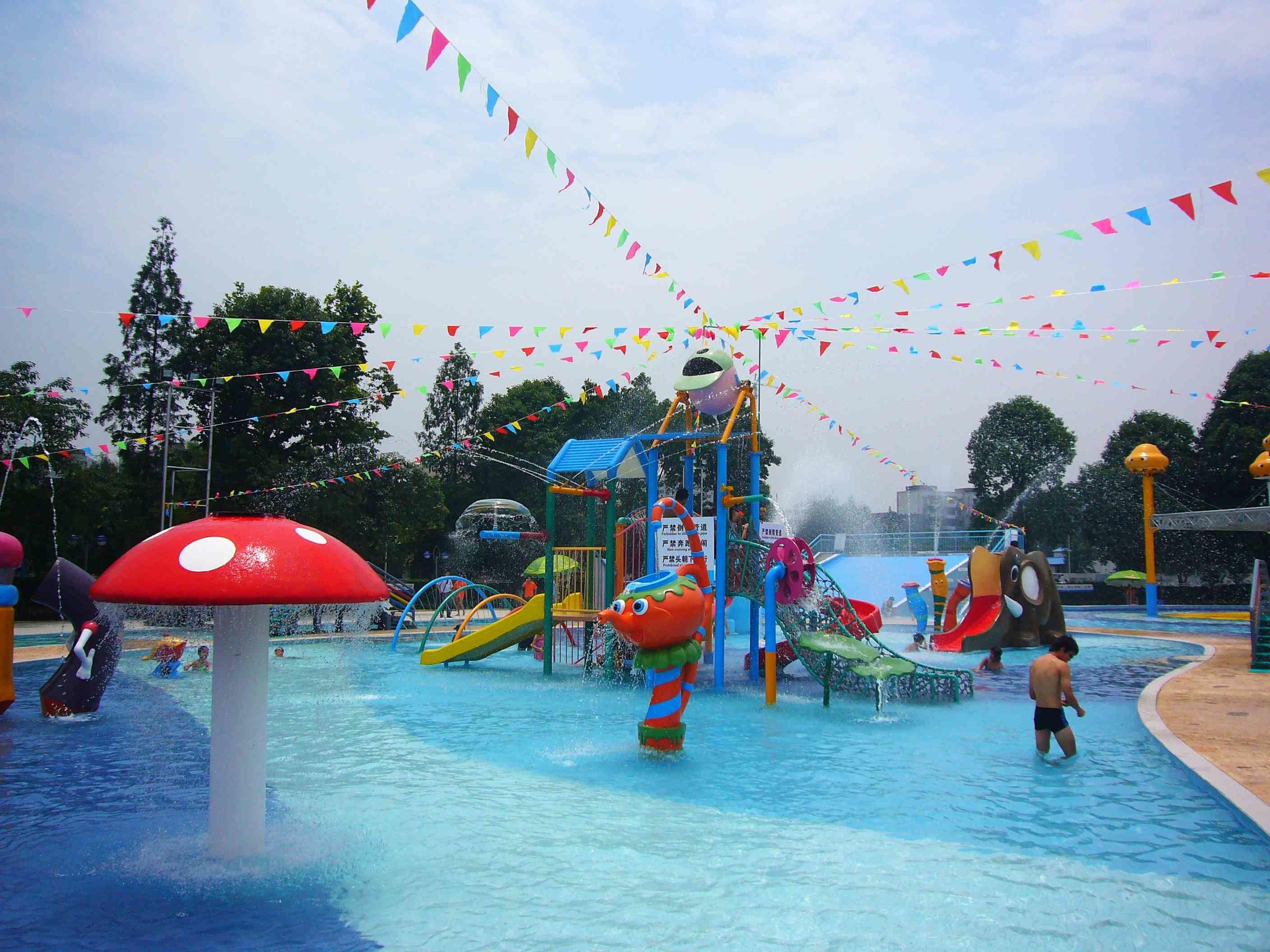 Carp Spray Park Fiberglass Water Park Equipment , Water Play Equipment