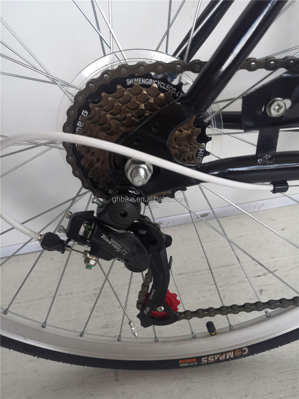 Front and rear wheel V brake 7 speed 26 inch bicycle custom adult womens city cruiser bike with hard frame