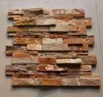 Natural Polished Wooden Vein Ledge Stone Wall Cladding 15mm Thickness