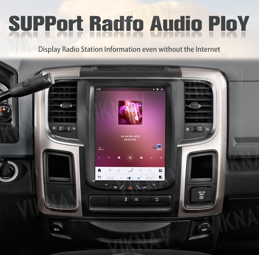 10.5 inch Touch Screen Android 13 Stereo DVD Player For 2013-2019 Dodge Ram Manual AC 8 Core Navigation Car Stereo
