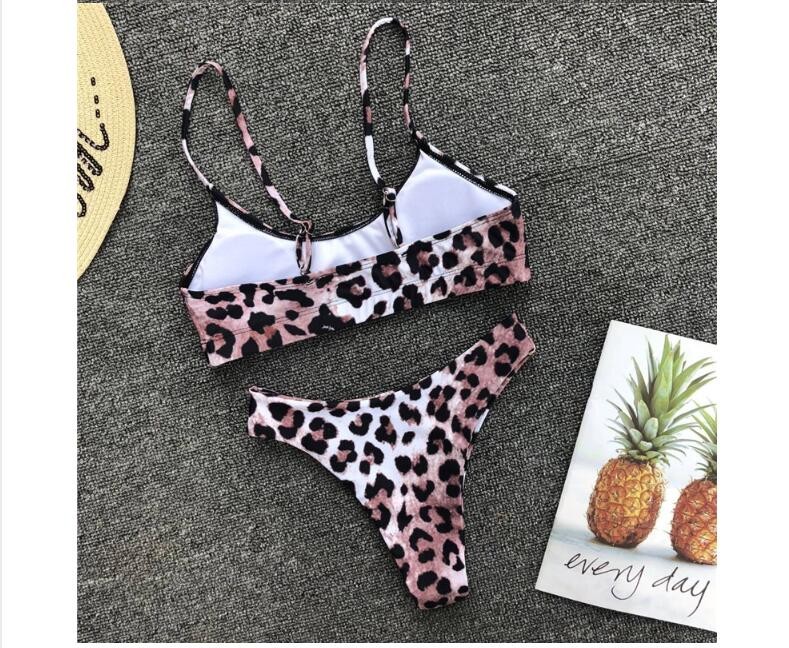 Womail Alluring Biquini Leopard Printed Bikini Push-Up Padded Swimwear Women's