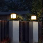 Black / Grey Modern Gate Pillar Lights Intelligent Outdoor Lights For Gate