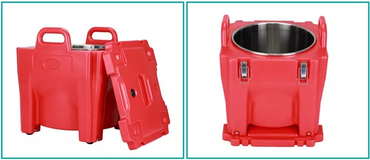 30L Insulated Soup Carrier Food Grade Plastic Keep Warm With Stainless Steel Round Tank