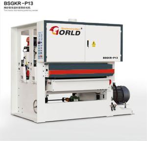 Quality BSGKR-R13 Two Heads Fast Speed Feeding Plywood Veneer Finishing Polishing Sanding Machinery wholesale