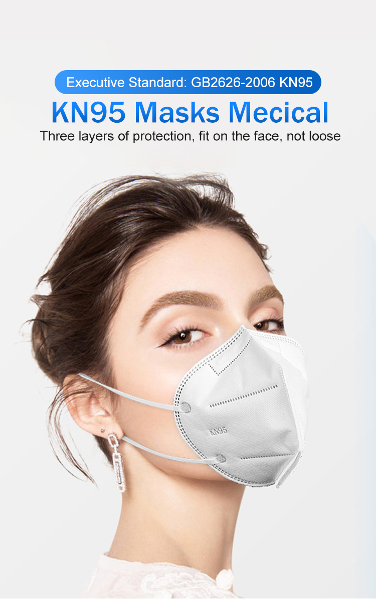 Ffp2 / Kn95 N95 Pollution Mask , 3 Layer Hospital Respirator Mask For Outdoor Indoor Industrial