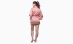 Woman Ladies Satin Pyjamas Coral Satin Cami Dress Wide Lace At Hem