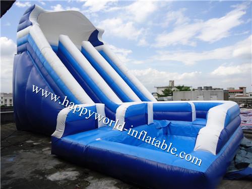 commercial water slide , nip slip on a water slide , inflatable water slide