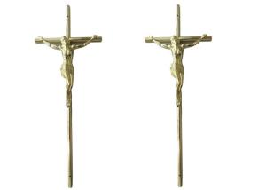 Quality Casket Surface Decoration Funeral Crucifix 37 × 13.7 Cm Gold Jesus Casket Cross wholesale