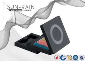 Quality Black Suqare Double Air Cushion Compact Case Empty BB Cushion Case Container SF0803 wholesale