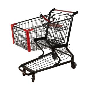Quality 125L Black Metal Lightweight Shopping Trolley grocery cart EN BS 1929 wholesale