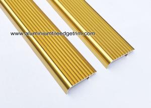 Quality Embedding Aluminum Stair Edge / Edging With Shiny Golden 45mm x 15mm wholesale