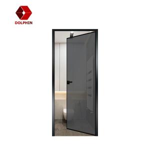 Quality Exterior Aluminum Casement Door Double Swing Narrow Thin Aluminium Frame Door wholesale