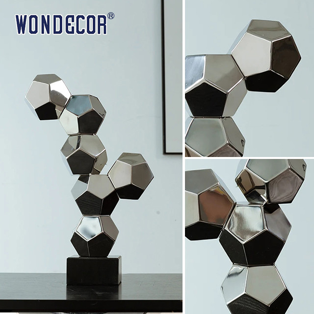 Indoor Abstract Geometry Metal Art Decoration Geometry Cube Stainless Steel Sculpture