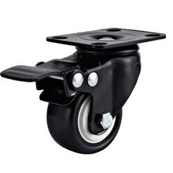 light duty 2" swivel black PU caster with brake, 2.5 inch, 3 inch PU castor,