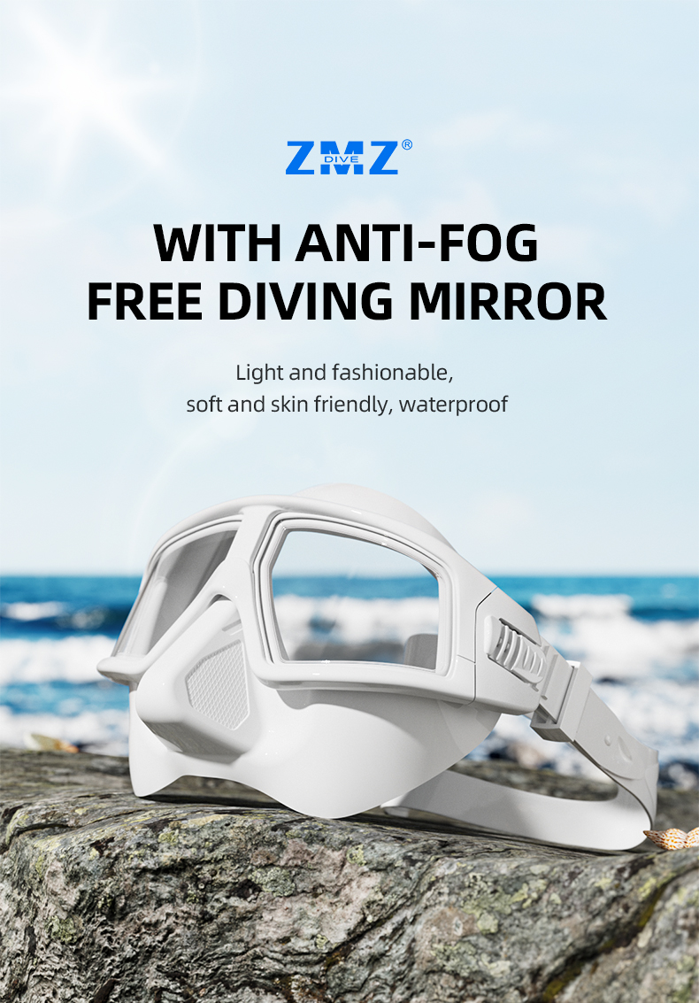 Resin Lens Silicone Scuba Diving Defogging Snorkel Mask Lightweight For Adults