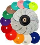 4 Inch Wet Dry 8 Piece Set Diamond Pads Polishing Granite Stone Concrete Marble