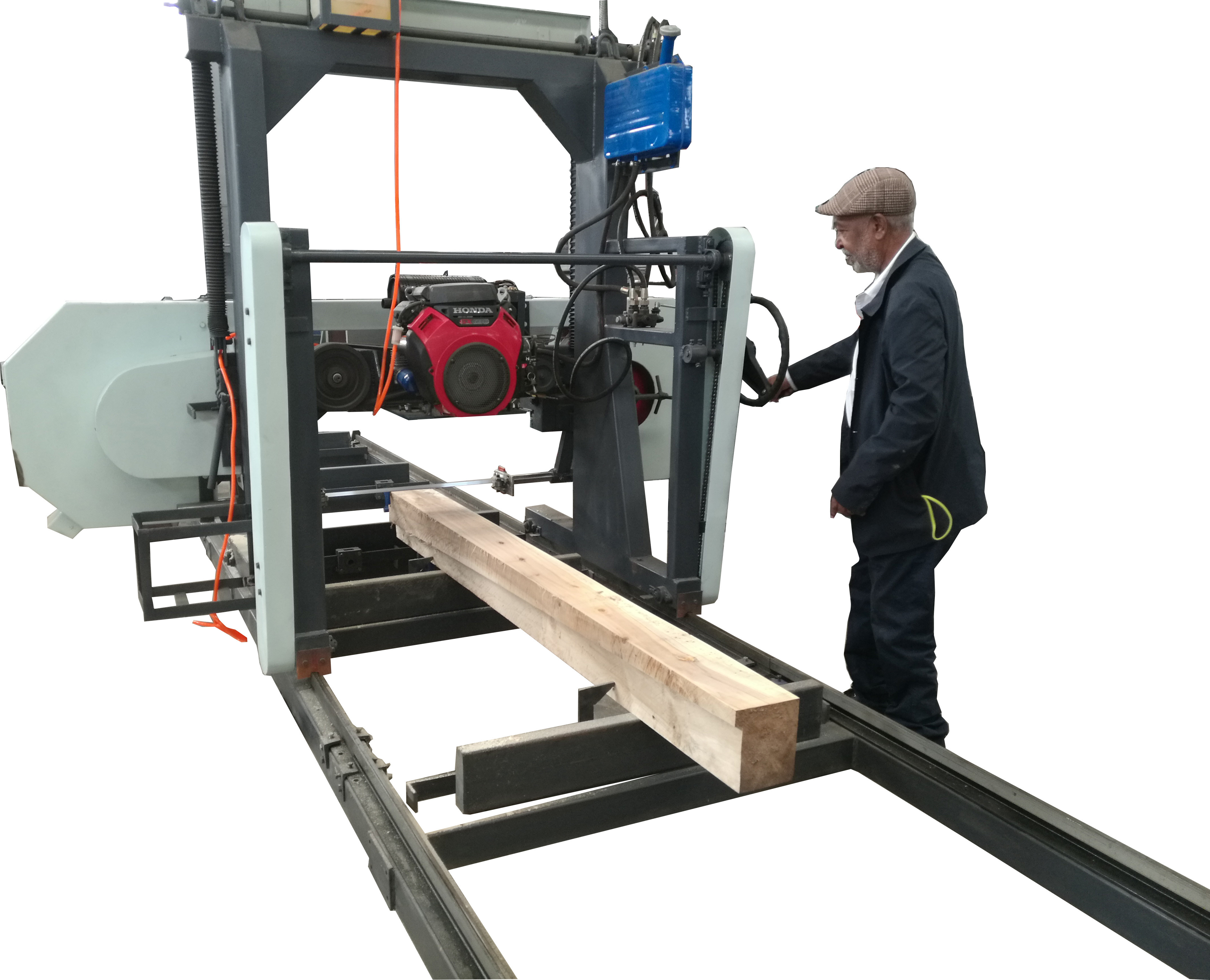 Horizontal Wood Sawmill Portable Band Saw Machine with Hydraulic Log Loading Arm