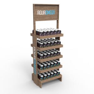 Quality New arrival wood display stand bottle display rack for healthcare products wholesale