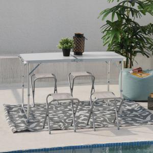 Quality 3 Position Aluminum Folding Outdoor Bar Table And Stools Camping Table And 4 Chairs wholesale
