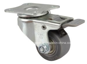 Quality 35kg Plate Brake TPE Caster 1.5&quot; Bearing Type Ball Bearing 26215-56 wholesale