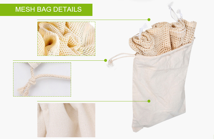 Cotton Mesh Net bag Shopping Tote Bag for foods