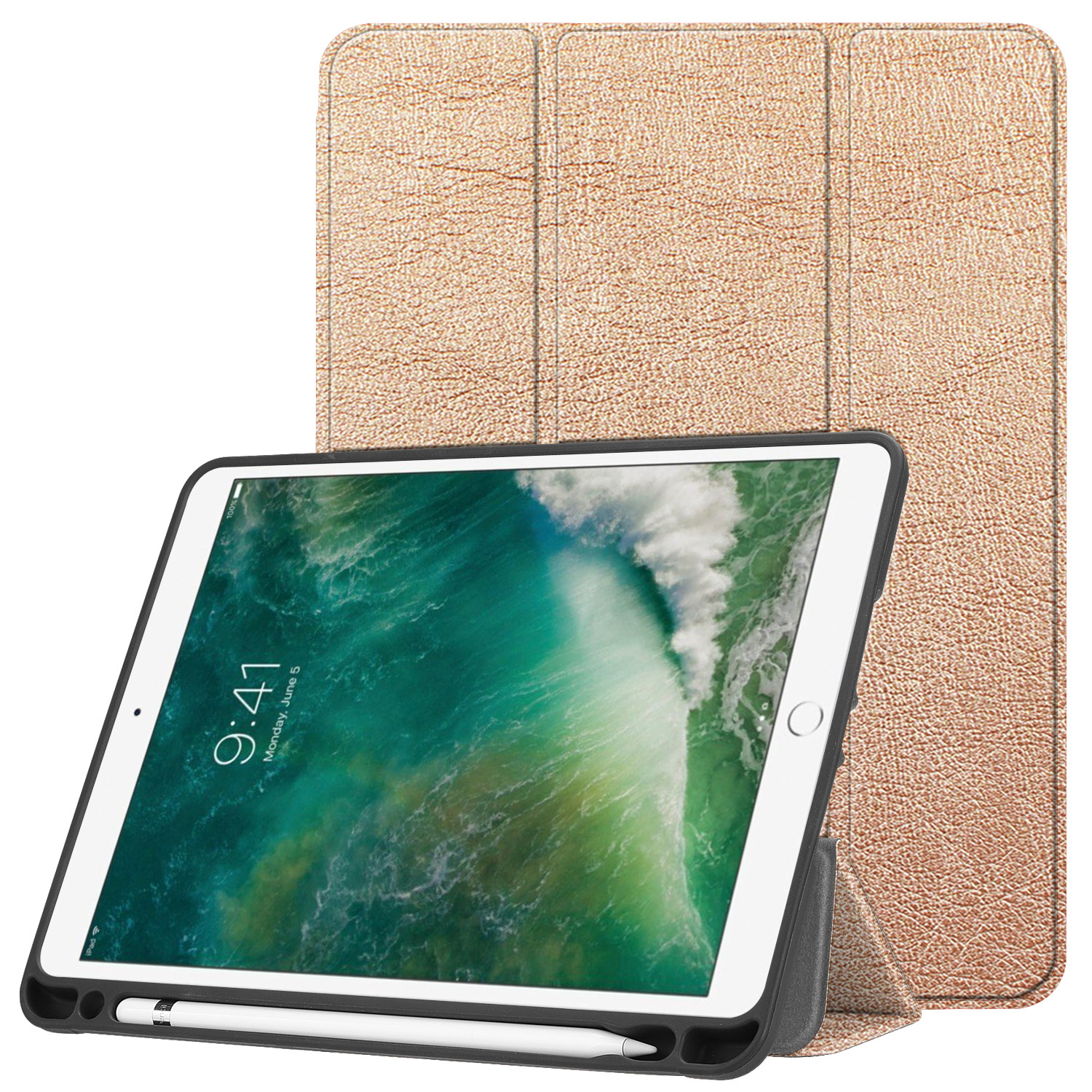 iPad 9.7 2018 Case with Built-in Apple Pencil Holder, Soft TPU Back Cover for Apple iPad 9.7 2018/2017,iPad Air /Air 2