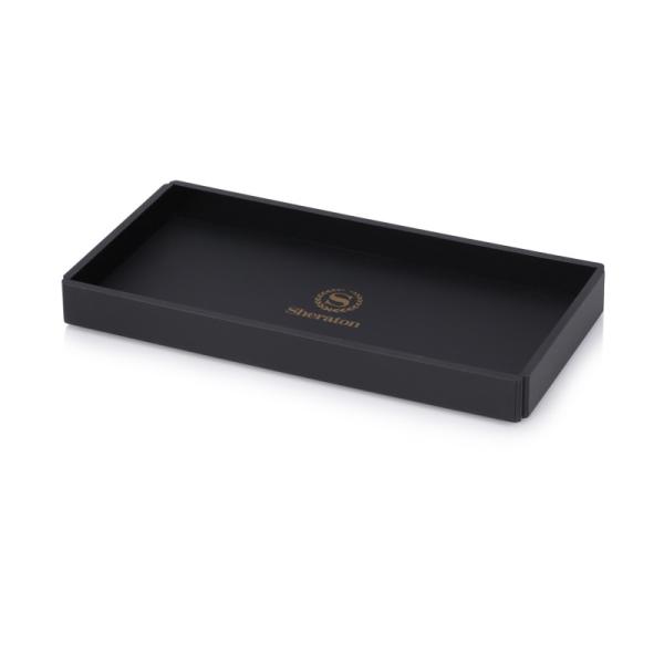 210*270*75mm Black acrylic hotel room hotel amenities box for 5-star Marriot